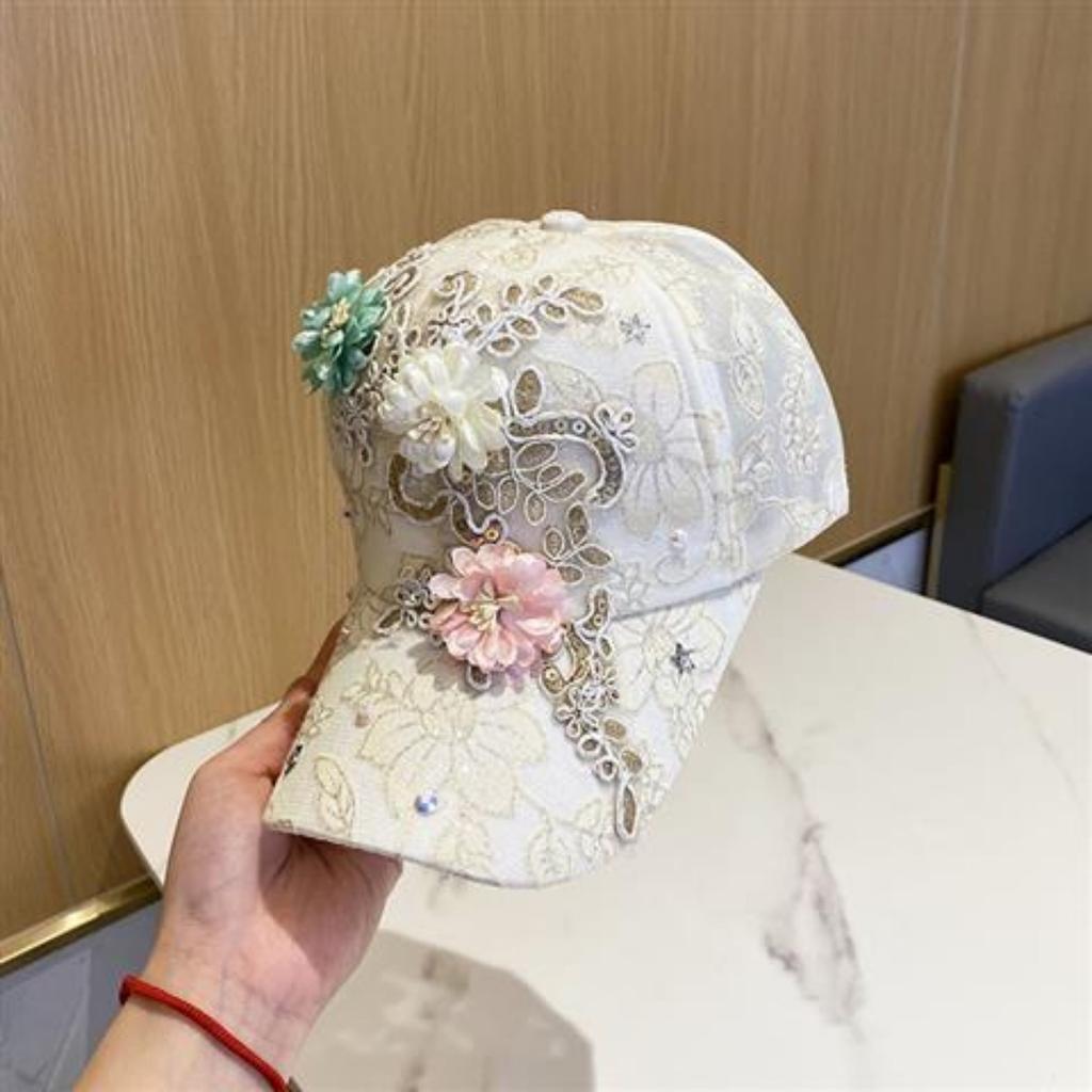 Lace Hat Women's Embroidery Applique Cap Summer Korean Version Sun Visor Baseball Cap