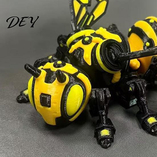 Футуристический Декор Дома Артикулированная Статуэтка Пчелы, 3D Печатная Движущаяся Фигурка Насекомого для Автомобиля Креативный Подарок Коллекционерам Приборная Панель и Рабочий Стол