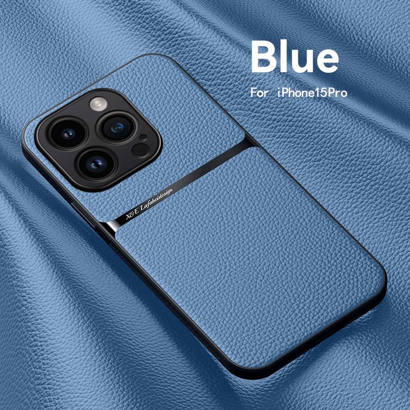 Чехол для iPhone 15 14 13 12 11 Pro Max, магнитный автомобильный чехол-держатель для телефона iPhone 14 15 Plus X XR XS Max, мягкая кожаная задняя крышка