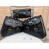 Leather Any Motorcycle Bags 3 Pouch Side Panniers 3 ( 2 Saddel Bag+1 Tool Bag)