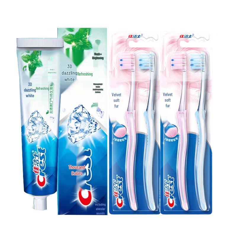 Crest 3D White Fresh Toothpaste & Gum Care Toothbrush Set