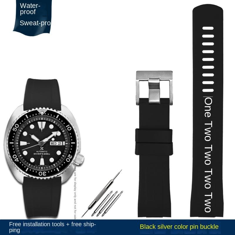 Ремешок с дугообразным креплением Для SEIKO PROSPEX кольцо-cola SRPA21J1 SRPE99K1 SRP777J SRPC91J1/25J1 Изогнутый резиновый ремешок Мужской браслет 22 мм