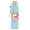 1PC Milkshake Cup Cat Pattern 750ml Color Plastic Sports Water Bottle Leakproof Flip Straw Lid Suitable for Sports Office Home Use