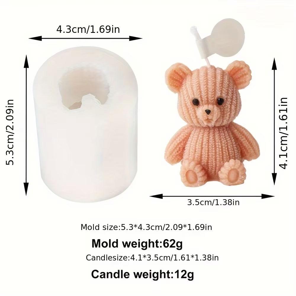 Силиконовая форма для свечей в виде плюшевого мишки, изготовление ароматерапевтических свечей, 3D-формы для рисования животных, формы из гипсовой смолы, подарки на день рождения, принадлежности для вечеринок