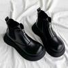 Модные женские ретро челси короткие ботинки британский стиль 2025 осень ботильоны платформа молния уличные противоскользящие женские ботильоны