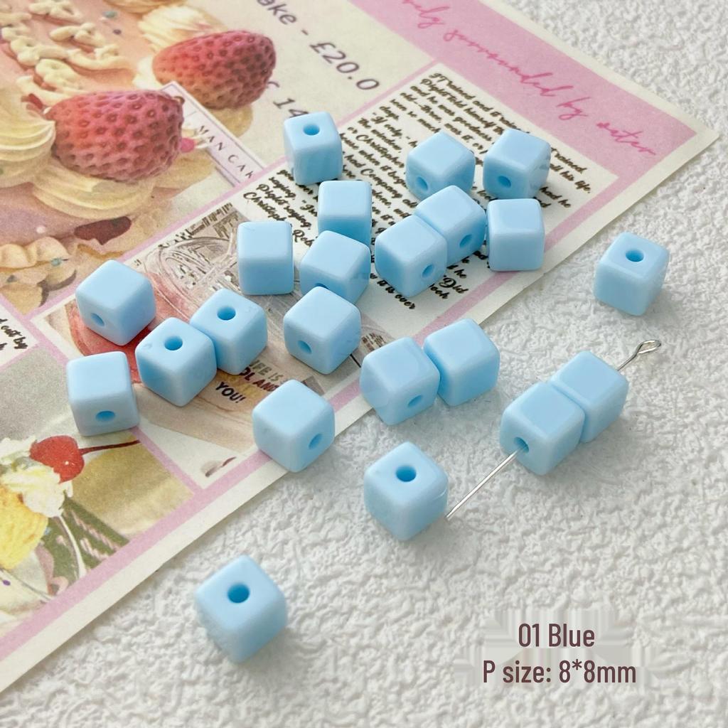 Квадратные акриловые бусины однотонного цвета: Аксессуары для украшений своими руками, цепочки для телефонов, заколки для волос и серьги