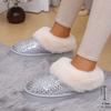 Platform Ankle Boots for Glitter Bling Snow Boots Women Warm Fluffy Thick Sole Short Boots Winter New Soft Plush Woman Shoes