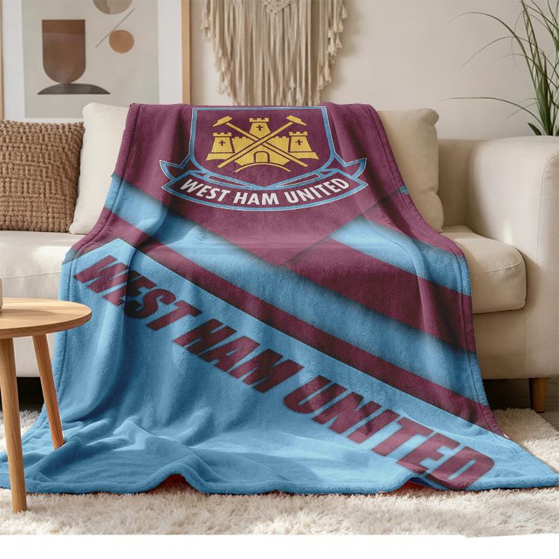 West Ham United Soft and comfortable flannel Suitable for sofas living rooms outdoor camping travel and also makes a great anniversary gif