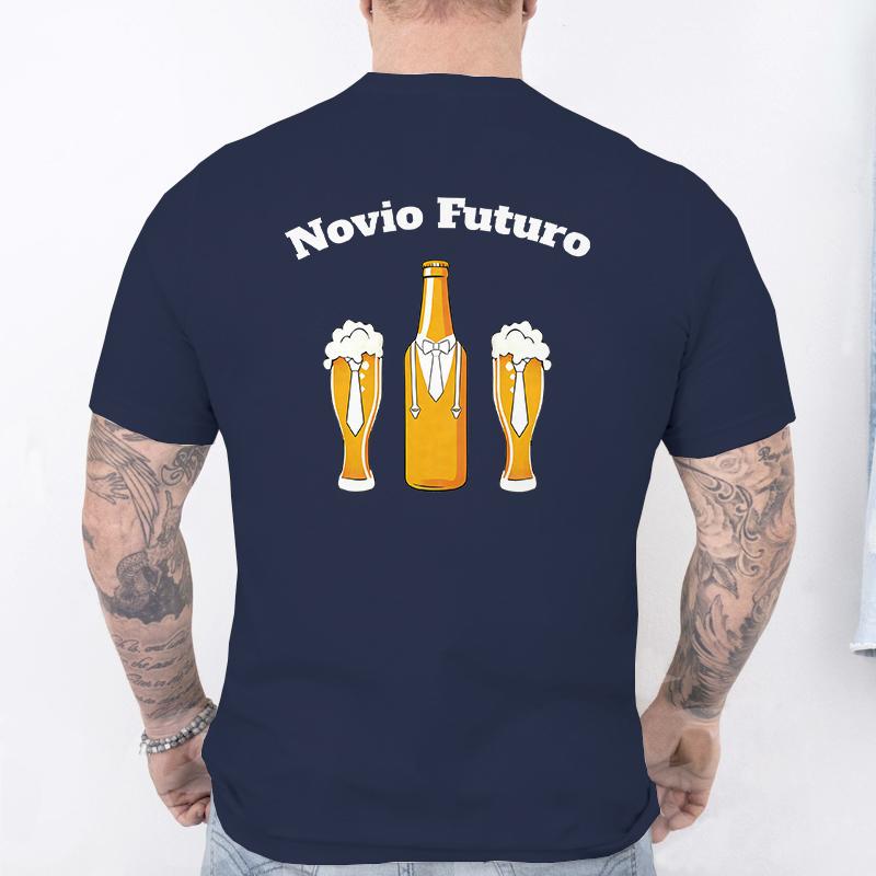 Retro Style Spanish Mens Team Groom Matching Tees Fashion Beer Graphic TShirts Male Wedding Bachelor Party Group Matching Tops