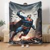 1pc Superman, Cityscape Flannel Blanket Soft Warm Throw for Home, Office, Travel, All-Season Cozy Bedding Gift L1422