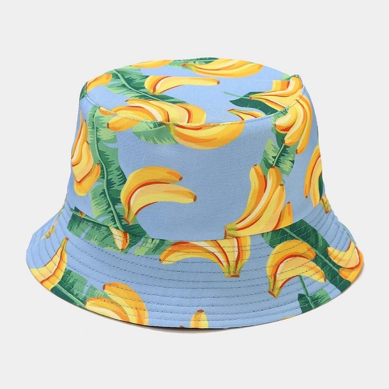 Fruit Pattern Fisherman Hat With Wide Brim For Summer Sun Protection And Casual Wear