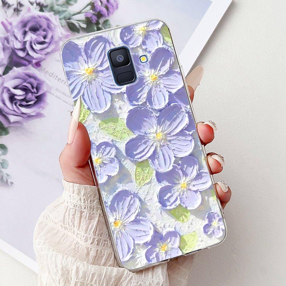 Чехол для Samsung Galaxy A6 2018 Роскошный Расписной Чехол Мягкий Силиконовый Чехол для Телефона Для Samsung A 6 A6 GalaxyA6 2018 Задняя Крышка Coque