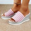 Fashion 2024 Fashion Women's Shoes Plus Size Women's Slippers New Color Matching Casual Slippers Women Hot Sale Peep Toe Wedge Sandals