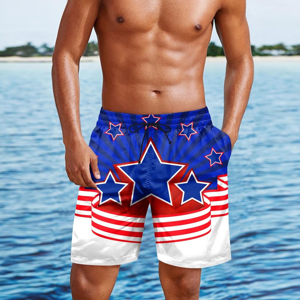 Мужские повседневные модные шорты с принтом в честь Дня независимости, мужские свободные дышащие шорты с принтом