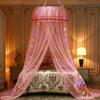 Acetate Fibre Mosquito Net Solid Color with LED Light Princess Bed Canopy Canopy Curtains Easy Installation Dome Bed Netting
