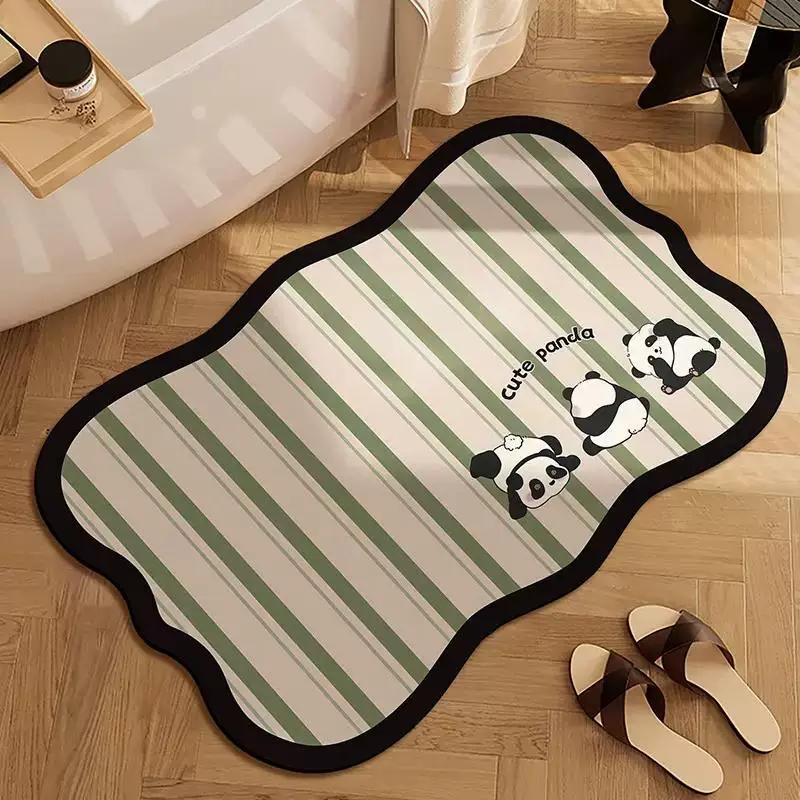 Bathroom Floor Mat, Toilet Door Mat, Water-Absorbent, Non-Slip, Dirt-Resistant Foot Mat, Diatomaceous Earth Quick-Drying Carpet, Bathroom Household