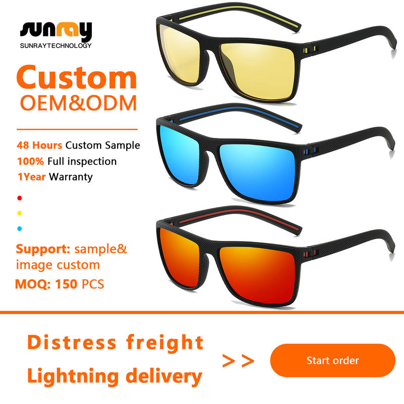 2025 Newest Square Frame Full Rim Men Women Comfortable Fashion Designer Custom UV400 Polarized Sport Sunglasses