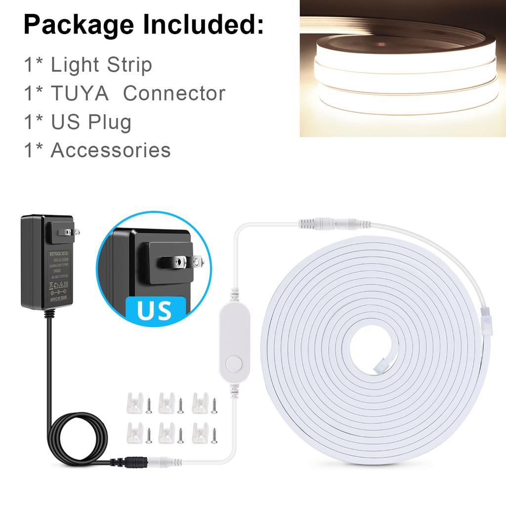 Tuya Smart Home Neon Silica Gel Tape 24V COB LED Strip Light WiFi APP Control Room Backlight Decor work with Alexa Google Home