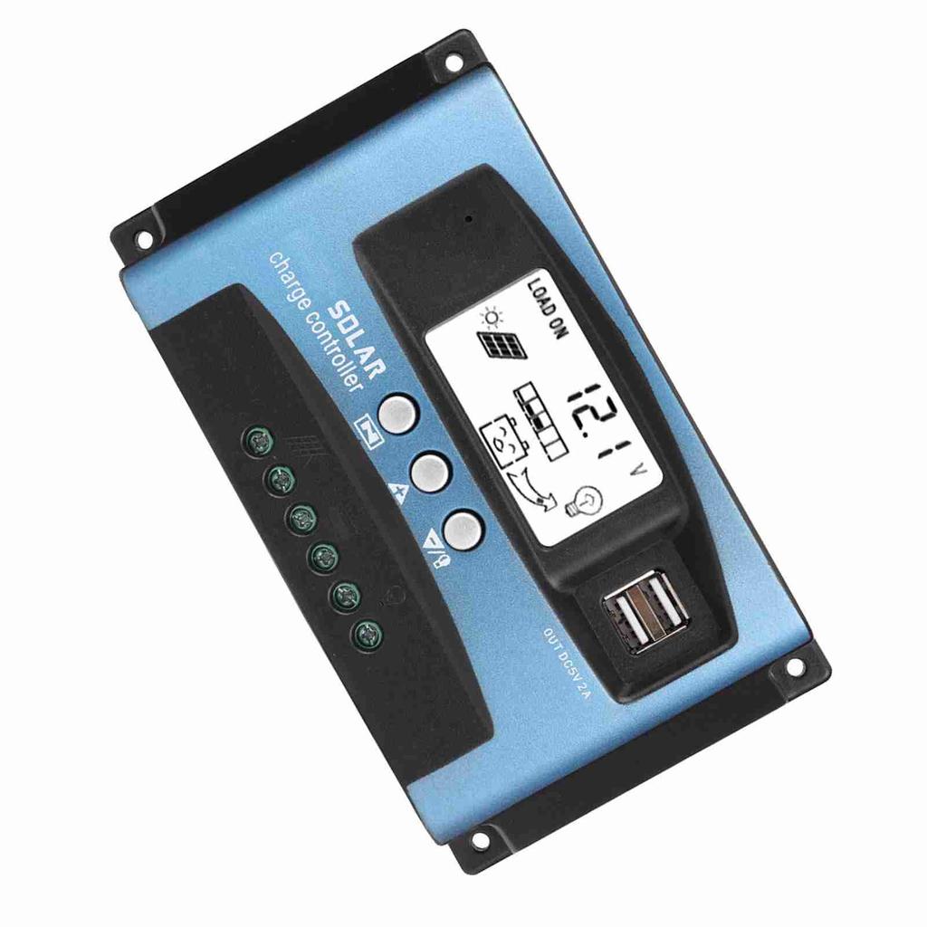 MPPT 50A Солнечный контроллер заряда Двойной USB ЖК-дисплей 12В 24В