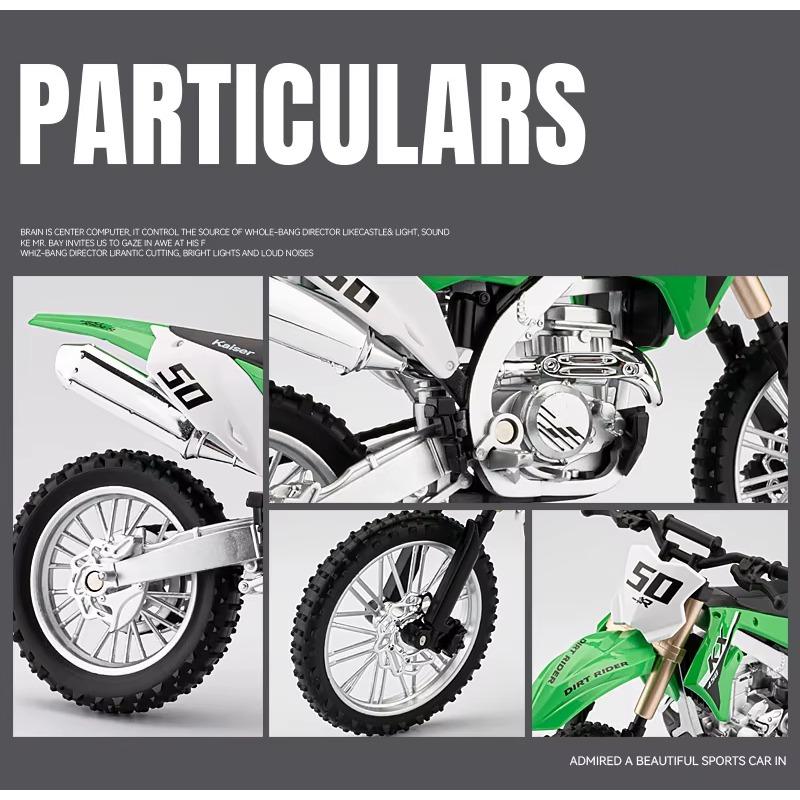 1/12 Scale Kawasaki KX450 Alloy Sports Motorcycle Model Diecast Metal Road Mountain Off-road Motorcycle Model Simulation Kids Toy Gift