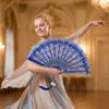 Flower Carving Chinese Style Fan with Tassel Dance Hand Fan  Home Decoration