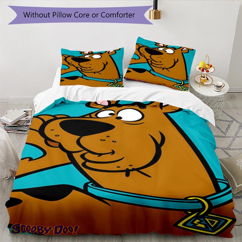 3 шт. Комплект постельного белья Scooby-Doo Пододеяльник на молнии Включает 1 пододеяльник и 2 наволочки, Мягкий и удобный для всех сезонов.