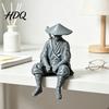 Фигурка Мечника в Древнем Стиле 3D Печать Китайский Отшельник Воин Статуэтка Мечника с Бамбуковой Шляпой Рыцарь Боевых Искусств Мини Настольная