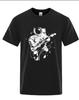 Summer Unisexs TShirt High Quality Cotton Blend Funny Astronaut Playing Guitar Print Casual Loose Cool Unisex ONeck TShirt Tee Top
