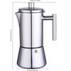 Stainless Steel Thickening Moka Pot Espresso Maker Household Coffee Pot  6 Cups for Stovetop Induction Gas or Electric Stoves