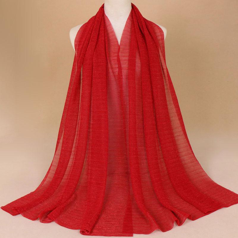 Autumn New Gold Thread Nylon Scarf For Women Girls Solid Color Sunscreen Scarves Soft Foulard Viscose Female Wrap Shawls