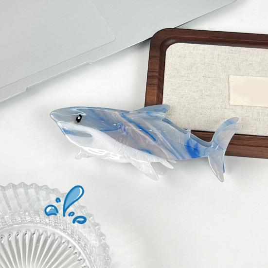 Женская заколка для волос в форме акулы с противоскользящими зубцами из ацетатного материала, заколка для волос с задней головкой, большая заколка для волос, аксессуары для волос