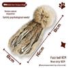 Handmade Real Rabbit Fur Octopus Cat Teaser Toy with Catnip