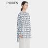 PORTS Women's Phantom Blue Print Silk Shirt