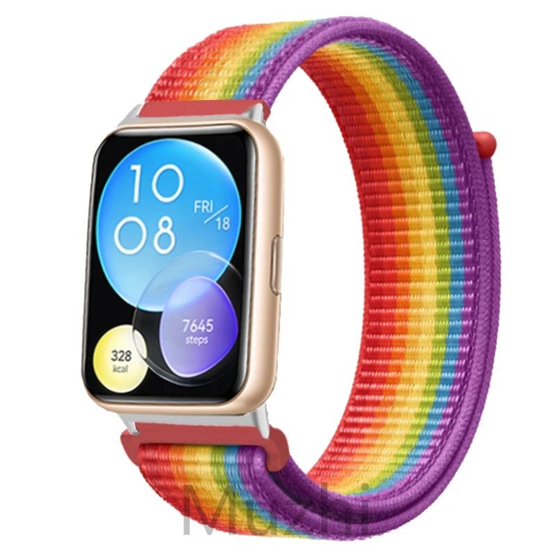 Нейлоновый ремешок для Huawei Watch Fit 2 Ремешок для умных часов Аксессуары для замены браслета Correa Huawei Watch fit2 active