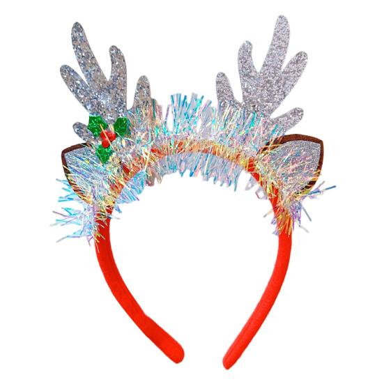 Рождественская повязка на голову с бантом для детей и взрослых, карнавальный костюм, украшение для вечеринки, красный, зеленый, с блестками, рождественский головной убор, реквизит для фотосъемки