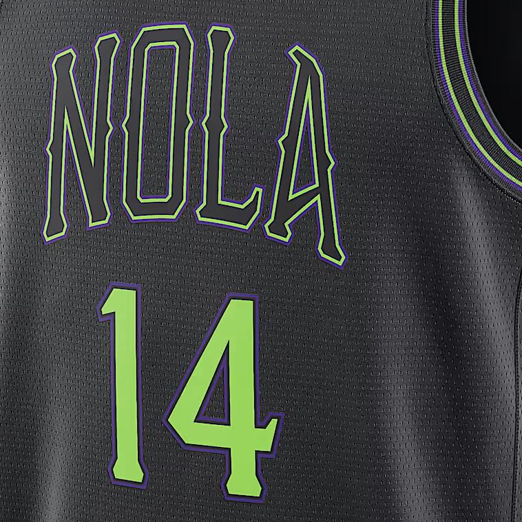 Nike Баскетбольная майка Dri-Fit Alphanumeric Print Colorblock City Edition сезона 2023/24 New Orleans Pelicans Brandon Ingram No. 14 DX8511-011