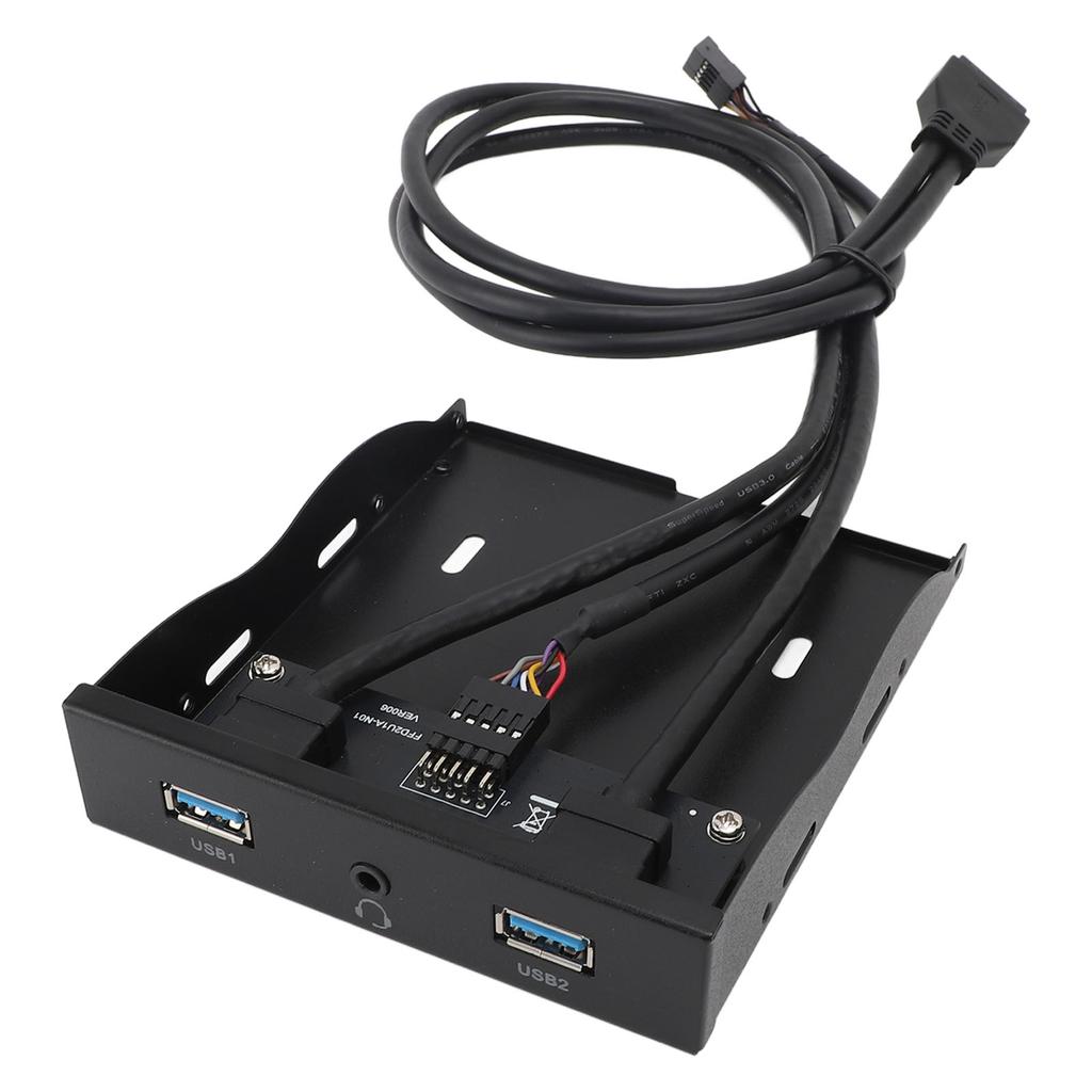 Панель для гибких дисков 3,5 дюйма 19PIN на 2 порта USB A 1 HD Sound Port Hub Металлическая передняя панель с наушниками