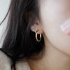 Серьги-кольца из серебра S925 в стиле Франции с уникальным дизайном для женщин