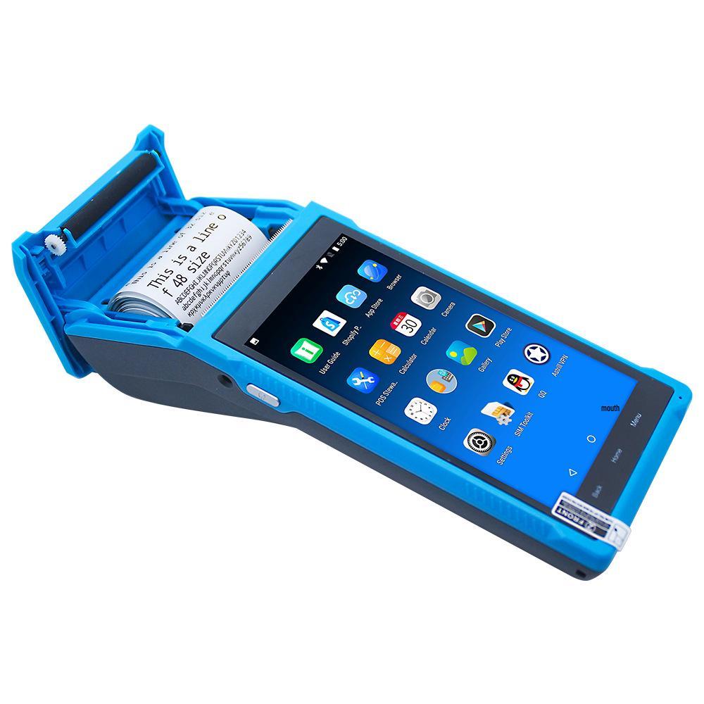 Smart Handheld PDA with 58mm Thermal Bluetooth Printer, SIM Card, WiFi, GPS Support