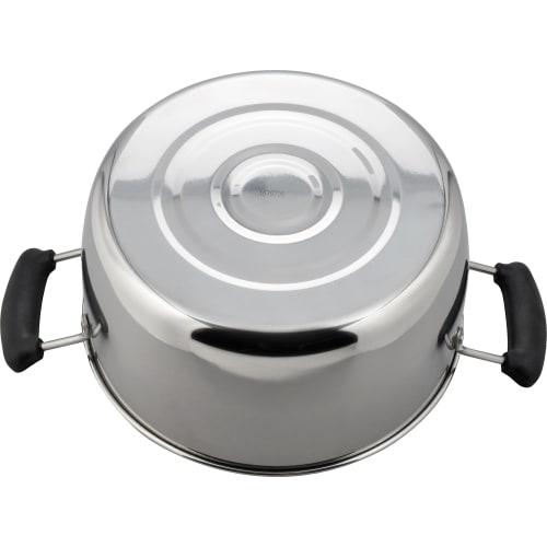 Wahei Freiz RR-6891 Recid 24cm Stainless Steel Pot with Glass Lid, Induction and Gas Compatible, Silver