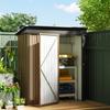 5 x 3ft Corrugated Steel Storage Shed, with Lock - Brown