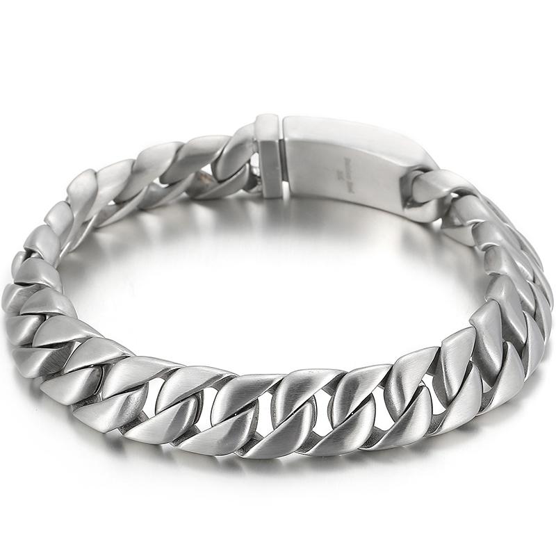 12MM Якорная Цепь на Руке Ювелирные Изделия Полированная Матовая Нержавеющая Сталь 316L Мужской Браслет для Мужчин Классические Мужские Браслеты Мужской Ремешок