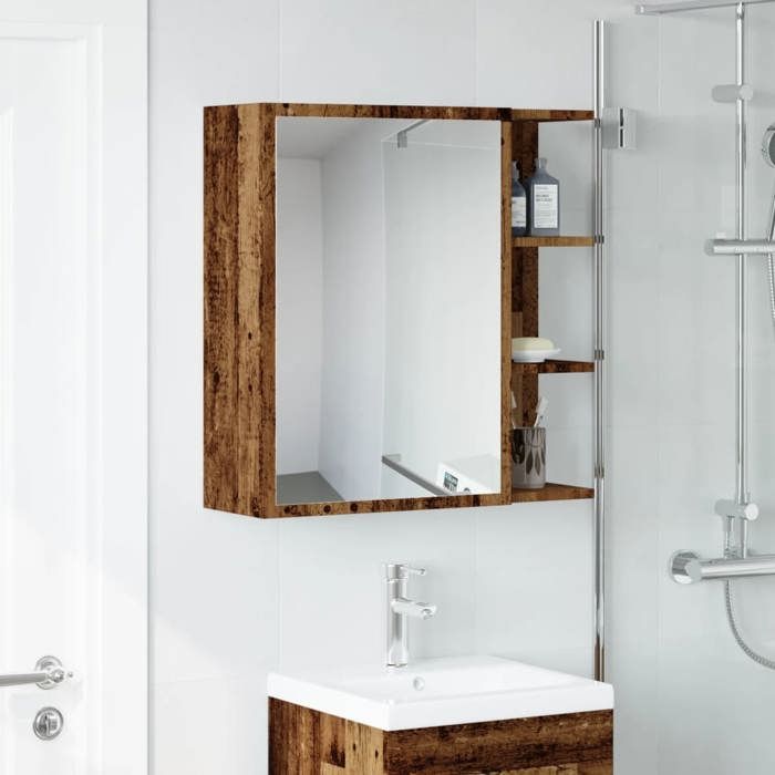 VidaXL Bathroom Mirror Cabinet Old Wood 62.5x20.5x64 Cm, Bathroom Cabinet with Mirror, Cabinet of 856177