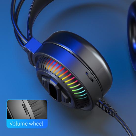 Проводные наушники PSH-400 Светящиеся Шумоподавляющие 3,5 мм USB Hi-Fi Стерео Игровая Гарнитура с Микрофоном для Настольного ПК