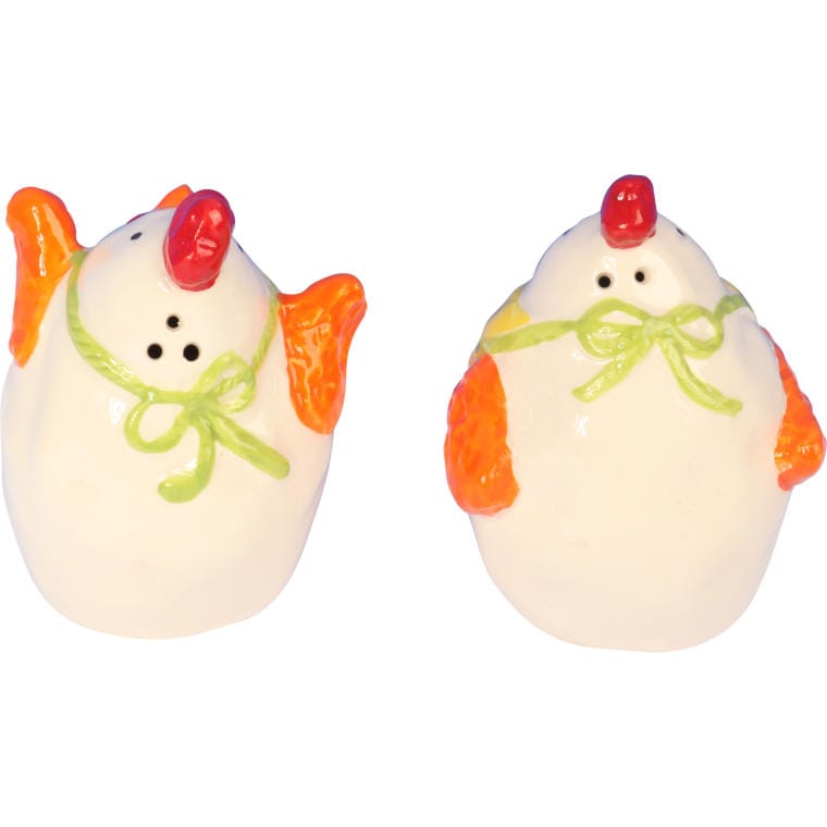 Ceramic Chicken Set: Rustic Style Salt and Pepper Shakers