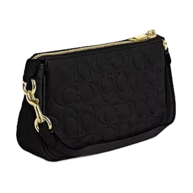 Coach Nolita 19 Сумка на плечо из кожи с молнией и логотипом Маленькая Женская Черная