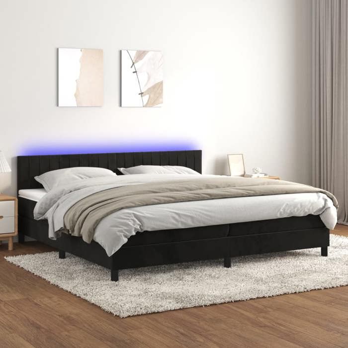 Maison Exclusive - Sommier à lattes de lit avec matelas et LED Noir 200x200 cm