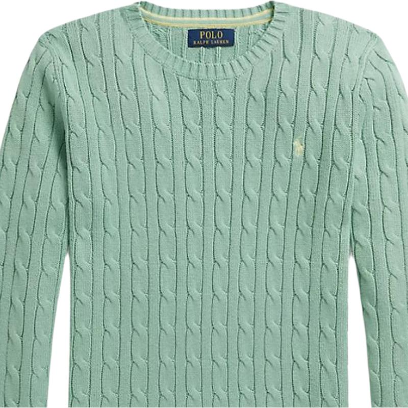 Polo Ralph Lauren Хлопковый свитер с круглым вырезом и косами Детский свитер 323702674-505