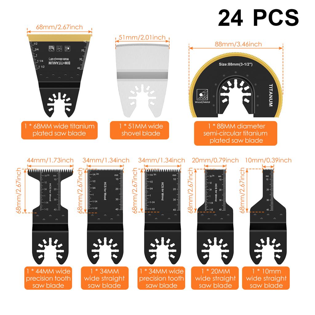 8/16/24/48 Oscillating Saw Blade Set Multi Tool Blades Oscillating Saw Blade Renovator Multi Cutter Blade For Wood Metal Plastic