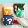 Question Mark Mario Box Plush Toy Cartoon Stuffed Doll Room Sofa Decoration Gift